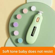 Cortaúñas eléctrico para bebé con 6 cabezales de pulido, diseño silencioso para bebés de 0 a 36 meses, set de cuidado de uñas para recién nacidos, caja de regalo (verde, rosa) - Rosa - Ver 5