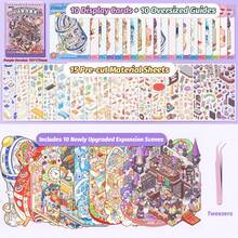 1 本大型景观贴纸书，微型场景贴纸书，手工 DIY 拼贴纸，适合生日礼物，笔记本配件装饰，PET 透明材质，适用于多种场景学校用品，返校