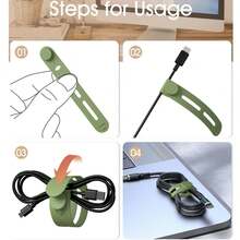 1/3/5pcs Random Color, Creative Silicone Cable Ties Cord Organizer, Multi-Function Fastening Strap For Earphone, Charging Cable, Data Line