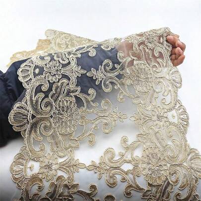 1pc Gold Thread Embroidery Lace  Characteristics Weaving Stage Clothing DIY Handmade Decorative Accessories