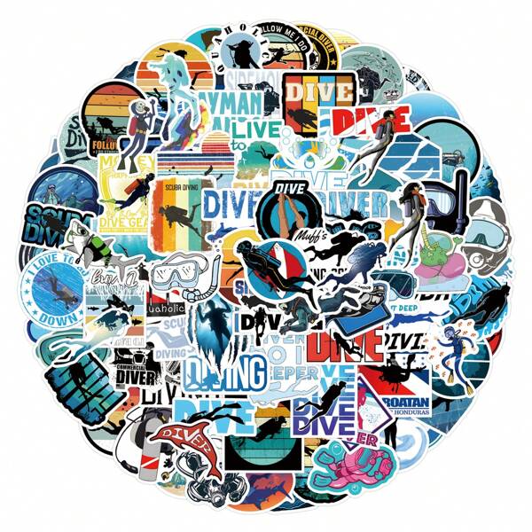 110 pezzi Adesivi per immersioni, adesivi estetici in vinile per scrapbooking, diari, computer portatile, paraurti, skateboard, borracce, computer, telefoni, cartoni animati, caschi, adesivi e decalcomanie per auto
