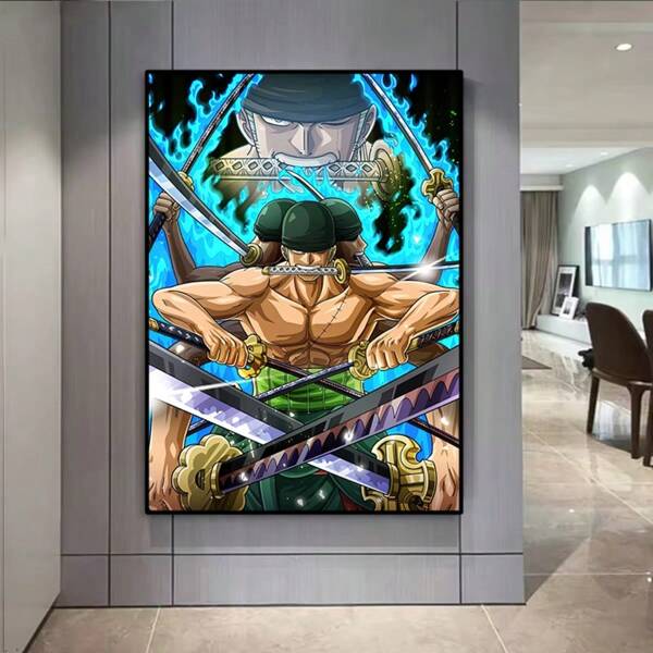 ONE PIECE 1pc Classic Anime Figure One Piece Canvas Painting Roronoa Zoro Poster Print Mural Picture Wall Art Children Room Home Decor