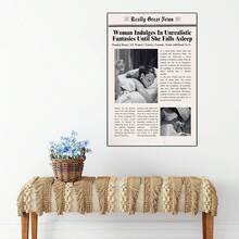 1/3/6 件装报纸印刷品，墙面艺术，复古杂志海报，浴室墙面装饰画，宿舍复古装饰，家居装饰，无框墙面装饰 - 黑與白 - 查看 4