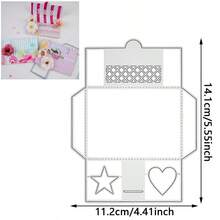 1pc Envelope Design Metal Cutting Dies, DIY Embossing Cutting Knife Mold, Suitable For Scrapbooking, Paper Cards, Greeting Cards, Album And Craft Decoration