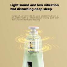 Cortaúñas eléctrico para bebé con 6 cabezales de pulido, diseño silencioso para bebés de 0 a 36 meses, set de cuidado de uñas para recién nacidos, caja de regalo (verde, rosa) - Rosa - Ver 8