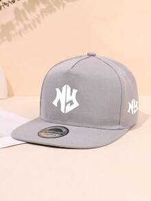 1 件男士嘻哈帽双“NY”印花时尚棒球帽可调节四季平檐帽街头风格帽子男女通用帽 - 彩色 - 查看 8