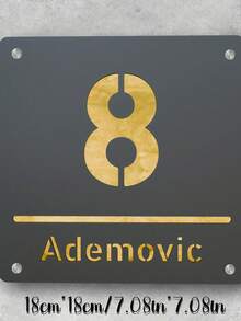 1pc Số nhà Acrylic tùy chỉnh - Số nhà và địa chỉ được cá nhân hóa cũng như Bảng tên, Có sẵn màu vàng và bạc, với chữ 3D - Thích hợp cho nhà ở, văn phòng và sự kiện - Thiết kế chống thấm nước - Có thể lắp đặt trên biển hiệu trang trí nhà ở và thương mại. Thiết kế lắp đặt tường chống chịu thời tiết, Thích hợp cho cả sử dụng trong nhà và ngoài trời, Không cần đi dây. Thích hợp cho trang trí nhà ở, văn phòng, khách sạn và căn hộ - Nhiều màu - Xem 7