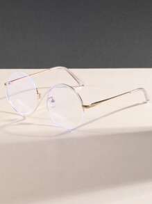 Neue Mode Damen einzigartiges Design PC (Polycarbonat) Halbrand Flachlinsen Brillen, asymmetrischer Stil, perfekt für Fotos
