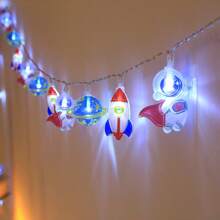 1pc Battery Powered Space Astronaut String Lights, Decor For Bedroom, Living Room, Party, Wedding, Home, Yard, Path, Holiday Party Supplies, Party Decorations, Fireplace [No Battery Included]