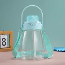 1 Stück 1200ml/40,5oz Kunststoff Becher mit Trinkhalm, tragbarer Wasserbehälter mit großem Fassungsvermögen für Studenten, Sommer Trinkbecher