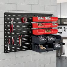 DIY Wall-Mounted Storage System With 30 Bins And 64x41cm Backboard For Tool Organization - 紅+黑 - 查看 6