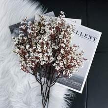 15 Pcs Ivory Flowers Silk Babys Breath Artificial Fake Flowers Fall Flowers Gypsophila Bouquet 18.7" For Mother's Day Home Kitchen Decor New Year Spring - 彩色 - 查看 8