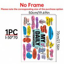1 PIEZA Póster de lienzo con recordatorios diarios inspiradores, arte de pared motivacional para el hogar, oficina, cafetería - Sin marco, sin plumas - Ideal para regalos de cumpleaños y festividades - 1PC - Ver 18