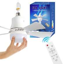 1 ventilador de techo con control remoto y cinco aspas desmontables, tres niveles de velocidad del viento ajustable y temperatura de color de la bombilla, adecuado para dormitorios, salas de estudio, salas de estar, cocinas, garajes y comedores. - Blanco - Ver 5