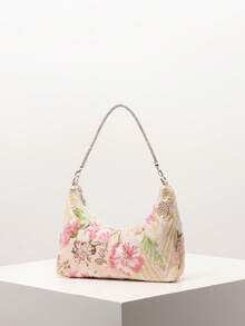 女士优雅彩色亮片单肩包、花卉包、新娘派对包、亮片包、舞会包、舞会配饰、高档风格手提包、婚礼用品、优雅女士包（图案随机） - 彩色 - 查看 2