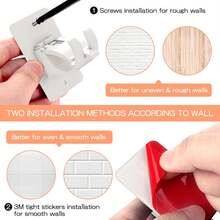 4PCS No Drill Curtain Rod Brackets, Self-Adhesive Curtain Rods No Drilling, Nail Free Adjustable Curtain Rod Holders, Curtain Hooks For Rod Less Than 1.57 Inch Diameter (White) - trắng - Xem 7