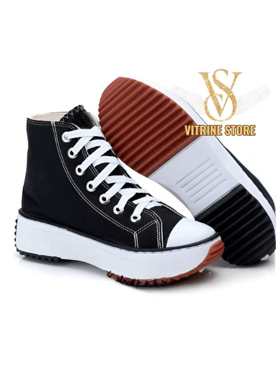 Women's Taylor Tractor Boot High Top Sneakers (Boots) Women's 34 To 39 - 黑與白 - 查看 1