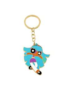 THE POWERPUFF GIRLS 2/3/4pcs Random Color Cartoon Policewoman Keychain, Versatile Car Key Chain, Bag Pendant Accessories