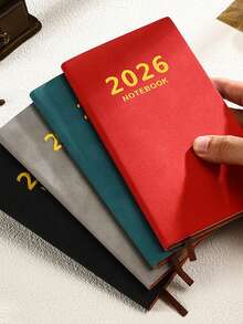 2026 A6 English Weekly Planning Notebook PU Leather Mini Portable Diary List Tasks, Expense Tracking And Organizing Meals School Supplies,School Supplies,Back To School