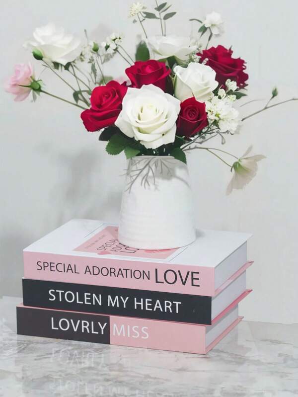 Set de 3 libros falsos surtidos, un regalo ideal para la novia, decoración única y elegante de libros falsos para el hogar, dormitorio, escritorio, fiesta, cumpleaños, pared, Halloween, Navidad, San Valentín, centro de mesa para bodas