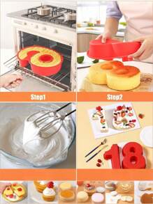 1 Stück 12-Zoll 3D große Silikon Nummer 1 Kuchenform - einfach manuell zu formen und auszuheben, geeignet für DIY Backen/Dessert-Dekoration - Geburtstag/Halloween/Erntedank/Abschlussfeier kreative Backhilfe
