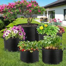 10 Pack 5 Gallon Thickened Grow Bags, Aeration Nonwoven Fabric Plant Pots With Durable Handles, Heavy Duty 300G Planter Pot For Tomato, Potato And Vegetable - Multicolor - View 2