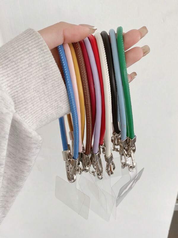1 Piece - Creative And Versatile PU Leather Fashion Handbag With Wrist Strap Single Shoulder Strap Diy Woven Transformation Bag Accessory Lanyard