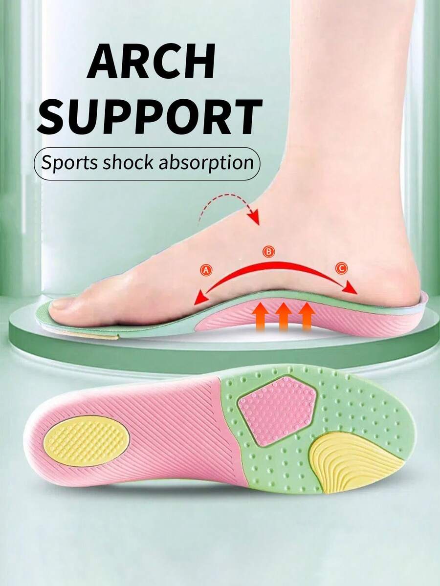 1 Pasang Sol Dalam Sepatu Unisex Peredam Guncangan, Penyangga Lengkungan Kaki, Tahan Bau, Bernapas, dan Nyaman