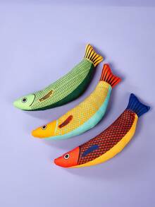 PETSIN 猫玩具猫薄荷3D仿真鱼金鱼小猫玩具枕鱼互动发声猫咬毛绒玩具猫用品 - 查看 1