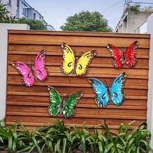 5pcs Colorful Acrylic Butterfly Wall Decor, Outdoor Wall Decoration, Suitable For Garden, Yard, Living Room, Bedroom, Patio, Balcony, Ideal Gift For Family And Friends