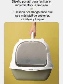 Arenero Ear Para Gatos Antiolores Puerta Palita Y Filtro - Morado Violeta - Ver 4