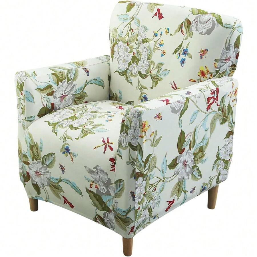 Local Delivery - Banquet Armchair Slipcover Printed Chair Covers With Arms Stretch Club Chair Slipcover Soft Armchair Sofa Covers Anti-Slip Furniture Protector For Dogs Pets Home Living Room Decor, 14 - 23 - 查看 1
