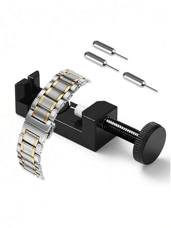 1 Piece Black Metal Adjustable Height Steel Band Watch Strap Remover Watch Repair Tool