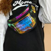 Riñonera iridiscente láser Adidas Originals unisex, bolsa de cintura casual deportiva para viajes al aire libre, bolso de hombro, bolso cruzado, bolso de pecho, pequeña bolsa GN2120 - Multicolor - Ver 4