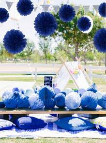 9pcs/27pcs Paper Pom Poms, White Tissue Flowers, Fluffy Hanging Decoration, For Scene Decor, Home Decor, Room Decor, For Birthday Party Decor, Wedding Party Favor, Business Graduation Gift Decor