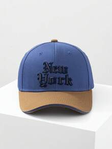 1 件男女通用撞色“NEW YORK”刺绣棒球帽，适合户外运动和活动 - 彩色 - 查看 9