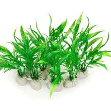 10 unidades de plantas artificiales para acuario, tamaño pequeño de aproximadamente 4 pulgadas de altura, decoraciones para el tanque de peces, decoración del hogar de plástico verde