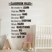 Self Adhesive School Classroom Rules Wall Sticker Baby Nursery Quote Wall Decal Mural,Back To School,School Supplies