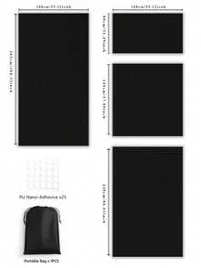 1pc Portable Blackout Curtain, Suitable For Bedroom And Travel - Easy To Install, Blackout Curtain For Home And Dorm Room, Provide Ultimate Privacy And Comfort - Black - View 4