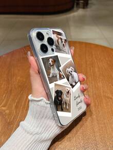 1 pieza Funda de teléfono personalizable con foto de mascota impresa, cubierta completa de TPU resistente a golpes, compatible con Samsung A05/A04/A11/A24/A25/A26/A33/A12/A13/A14/A15/A52/A54/A55/S23Ultra/S24Ultra/A52S, compatible con iPhone 16 ProMax/16 Pro/15 ProMax/14 ProMax/13 ProMax/13 Pro/15 Pro, patrón de animal de dibujos animados, de moda, lindo, sencillo, regalo único para amigos y para conmemorar a las mascotas queridas - transparente - Ver 2