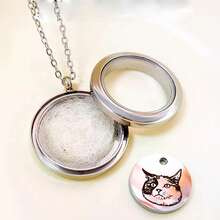 Recuerdo personalizado con pelo de gato, collar con colgante de pelo de mascota, memorial de pelo de perro, regalo personalizado para ella por la pérdida de una mascota - Multicolor - Ver 5