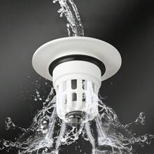 1 Pop-Up Bathroom Sink Drain Plug - Multi-Functional Pressure Filter, Durable Plastic, Essential Accessory For Efficient Drainage, Modern Bathroom Elegant Design, Bathroom Sink Accessory Back To School