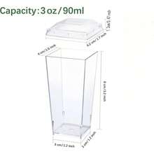 10/20/30/50/60/100pcs Ice Cream Square Cups, Scratch-Resistant & Reusable Small Mousse Dessert Cups, Transparent Cake Cups Suitable For Ice Cream, Desserts, Outdoor Parties, Etc.