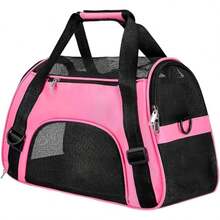 maleta transportadora de gatos, cómoda, práctica, correa, suave, tela de malla - Rosa - Ver 2