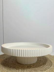 2 件/套 - 条纹圆形托盘模具 + 条纹圆形储物盒底部硅胶模具，DIY 家居装饰饰品混凝土石膏模具，手工艺品制作环氧树脂铸造模具 - 白色 - 查看 7