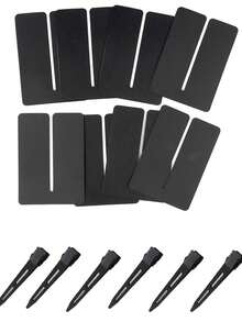 14pcs UV Protection Hair Styling Cover,Includes 8pcs Metal Hair Clips Replacement Accessories, For UV Lamp Hair Styling, Heat Insulation Board Hair Extension Protector Set, Hair Styling, Hair Stuff ,Hair Accessories, Hair Styling Kit, Hair Tool Kit, Hairstyling Set - Black - View 1