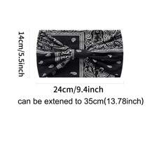 1/4 Stück Damen Bandana im Boho-Stil, Cashew Yoga Sport Stirnbänder, schweißabsorbierende, elastische Haaraccessoires für Damen, breite bedruckte elastische Stirnbänder für Damen