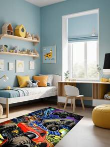 1 Stück Monster Truck Grafik Design dekorativer Teppich, Nachttisch Teppich, Schlafzimmer Teppich, Büro Teppich, Wohnzimmer Teppich, Heim Dekor Teppich, bedruckter Teppich, Fensterbank Teppich, geeignet für Heim Dekoration Teppich, Wohnzimmer Teppich, Teppich, Wohnzimmer Bereich Teppich, kleiner Bereich Teppich, Matte, Heim Dekor, großer Wohnzimmer Teppich, Wohnzimmer Heim Dekor, Raum Dekor, waschbarer Teppich