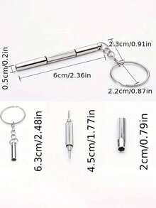 1/5 件眼镜螺丝刀、手表维修工具套件（带钥匙扣）、便携式手动精密螺丝刀工具套装