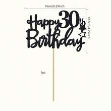 1Pc Glitter Happy Birthday Cake Topper Celebrate 10 12 13 14 15 16 17 18 21 30 40 50 60 70 80 90 100 Years Old Birthday Anniversary Party Decoration - Multicolor - View 41